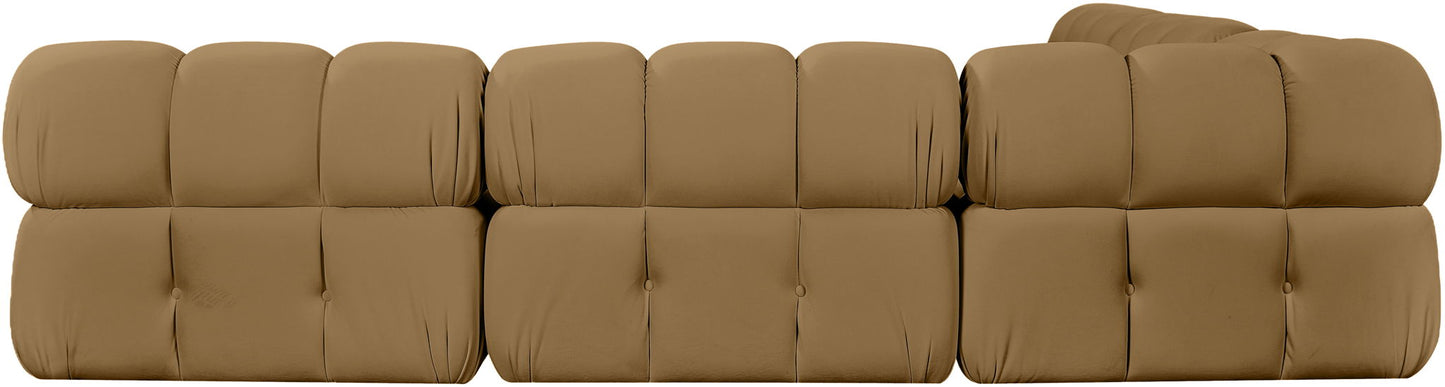 Orin - Velvet Fabric 5 Piece Modular Sectional