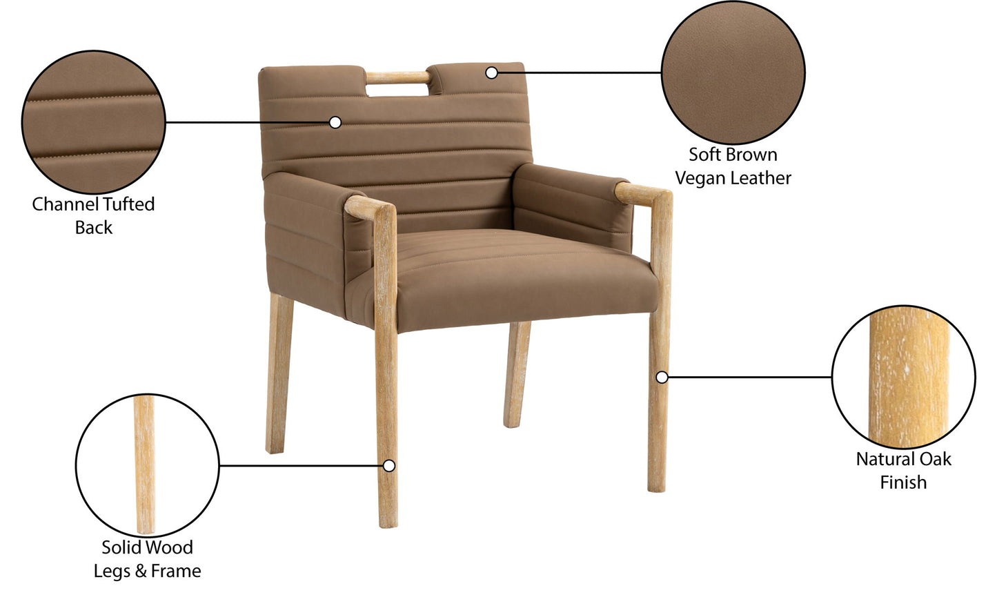Aimee - Dining Arm Chair - Light Brown Legs