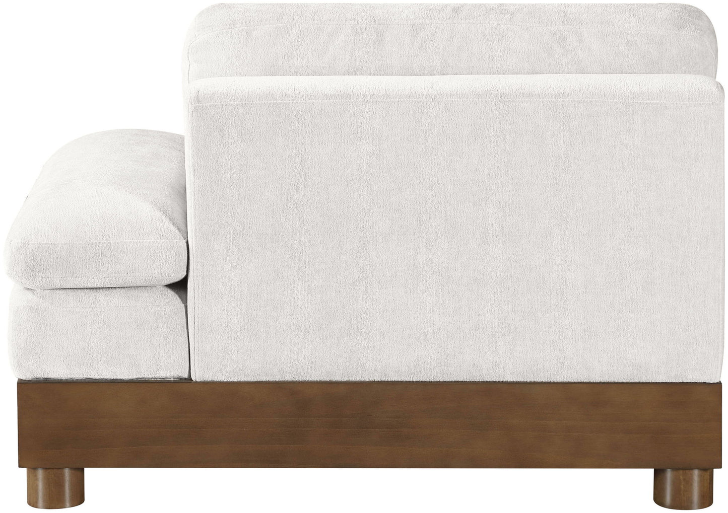 Turin - Chenille Fabric Upholstered Modular Arm Chair - Walnut Base