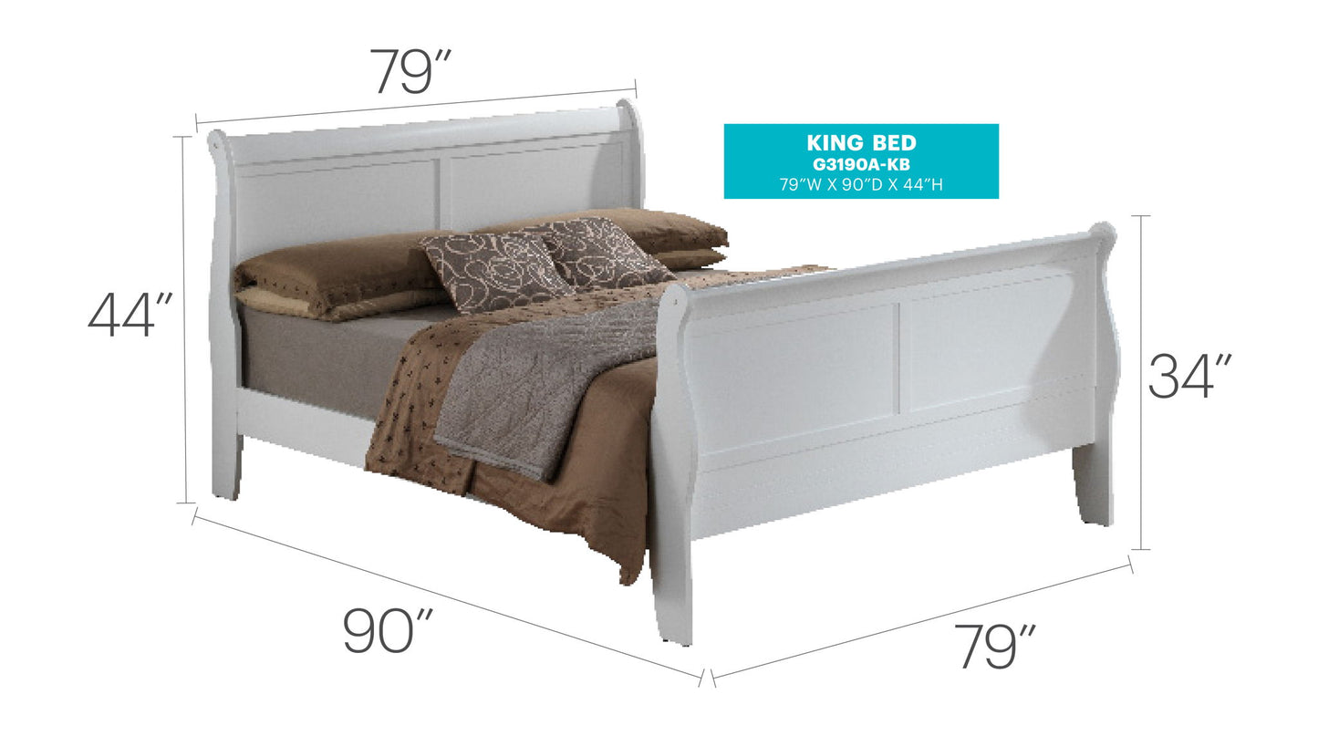 Glory Furniture - Louis Phillipe - Sleigh Bed