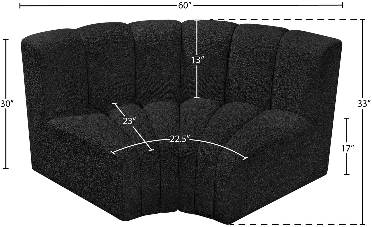 Arc - Boucle Fabric 2 Piece Modular Sofa