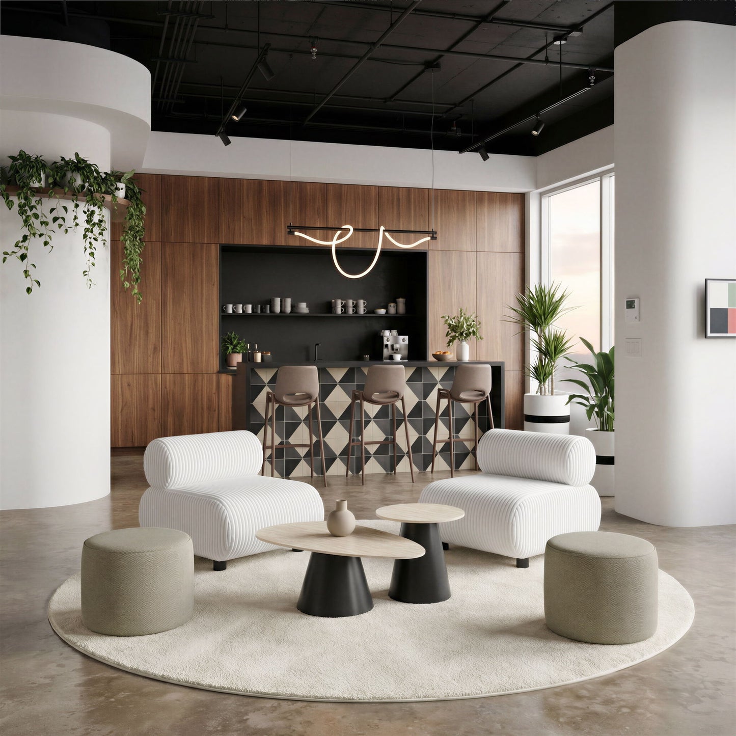 Reyes - Coffee Table Set - Natural / Black