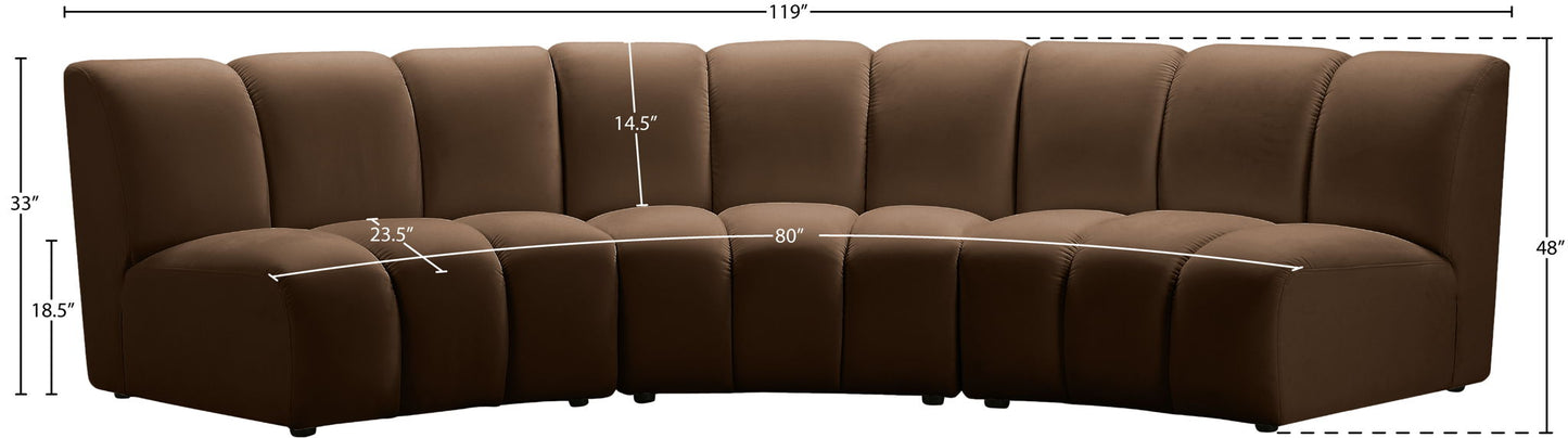 Infinity - 3 Piece Modular Sectional - Brown