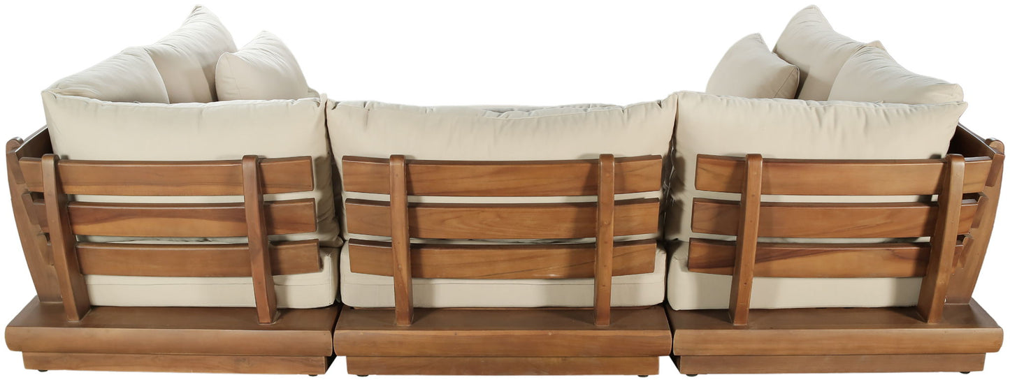 Mirella - 6 Piece Water Resistant Fabric Upholstered Outdoor Patio Modular Sectional