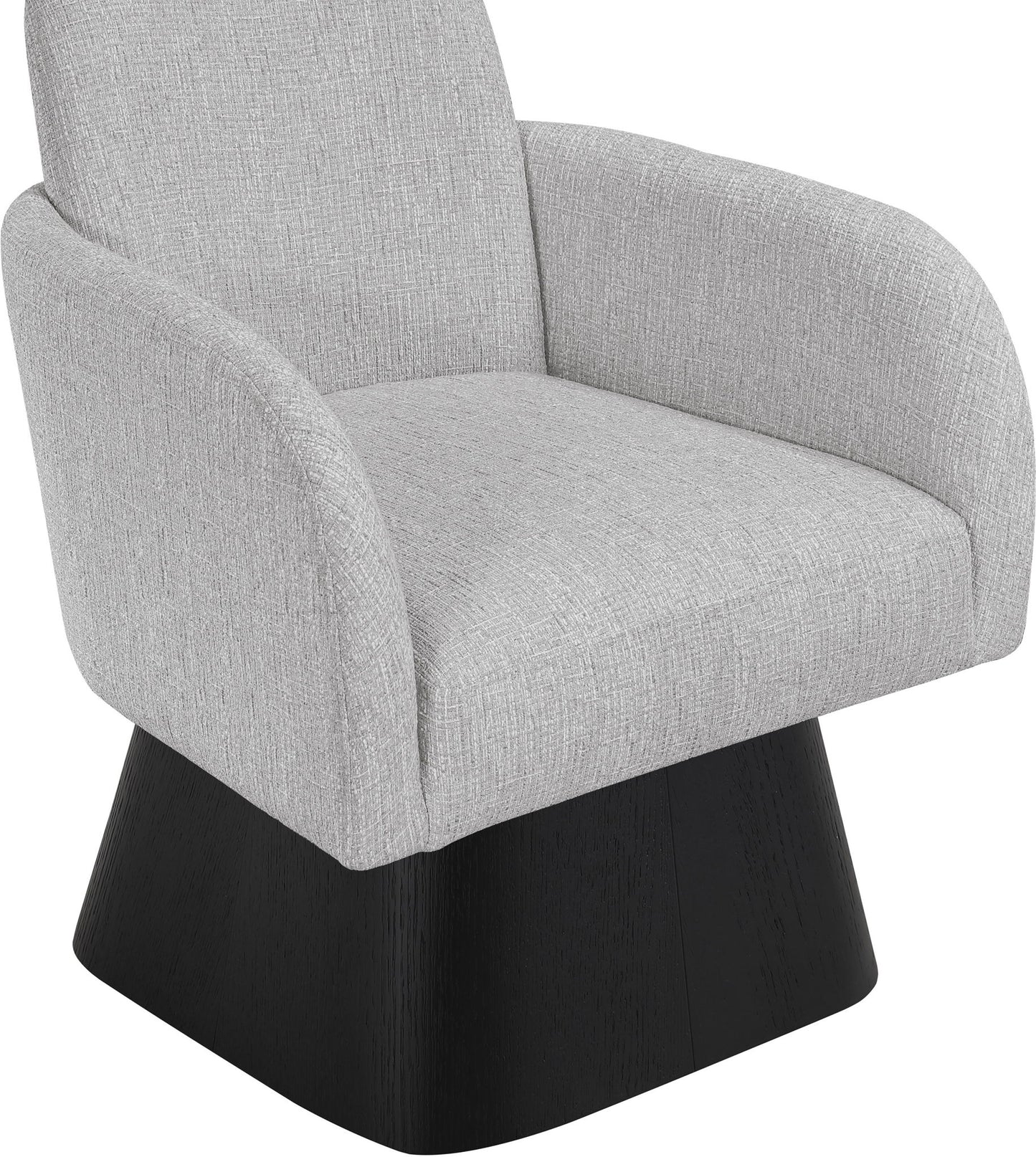 Marlowe - Linen Textured Fabric Upholstered Swivel Accent Chair - Stained Black