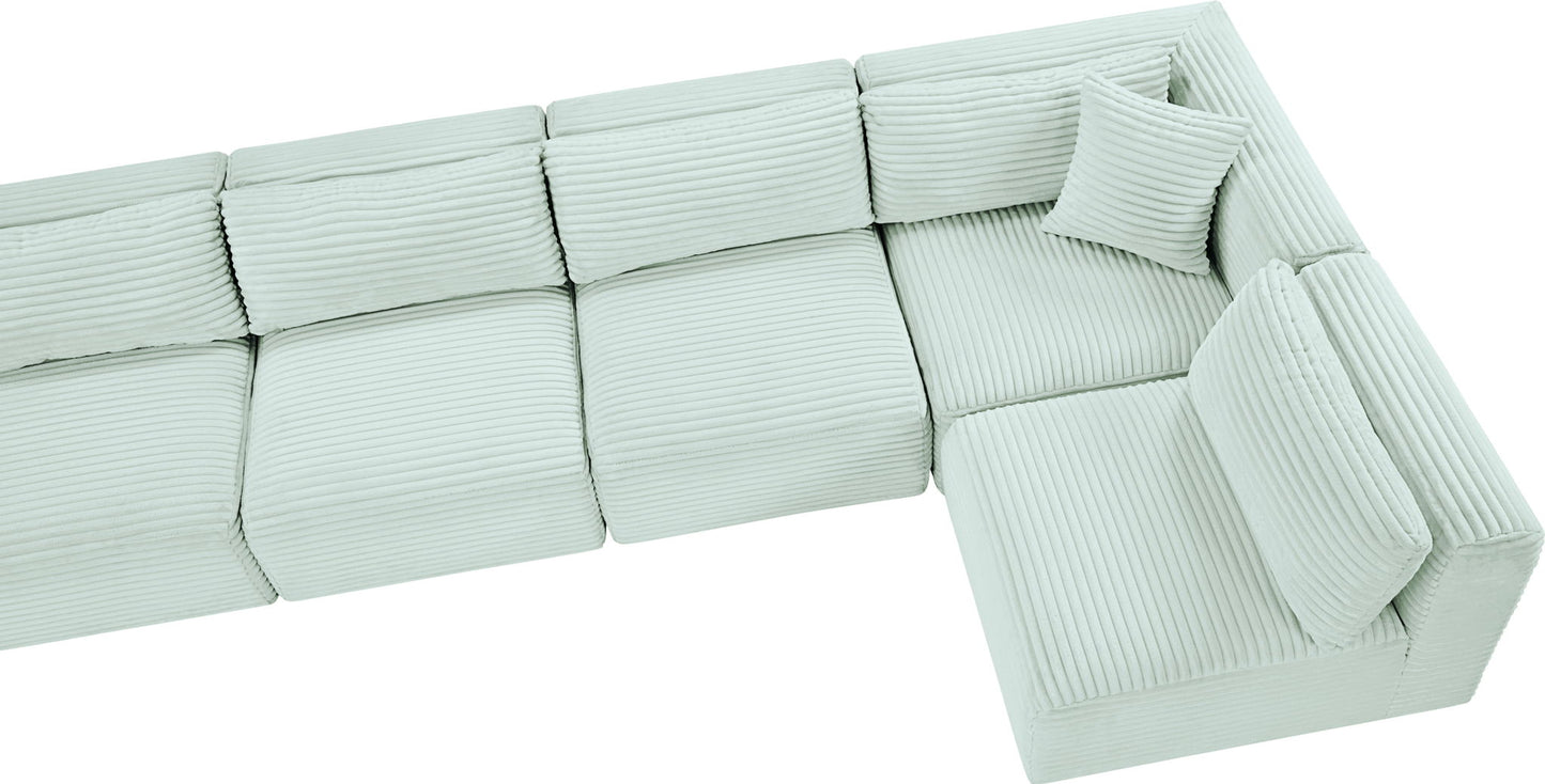 Shaggy - 7 Piece Modular U-Shaped Armless Sectional