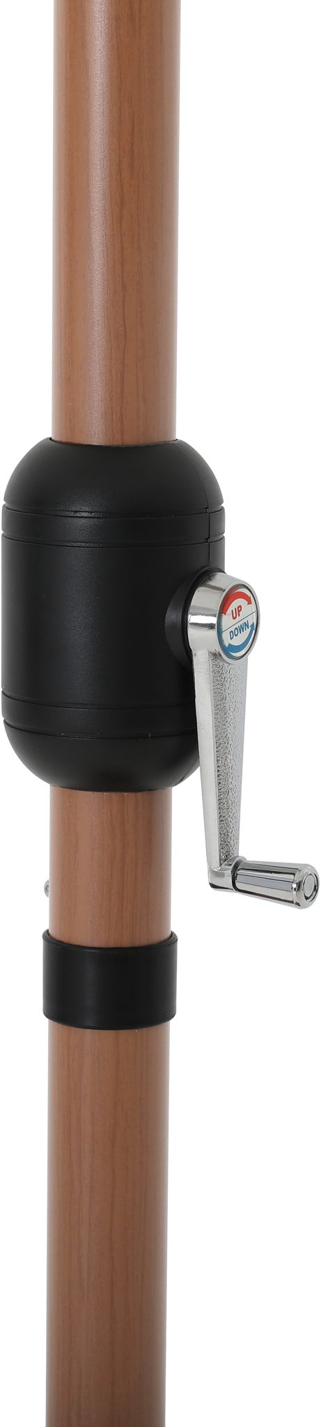 Fiji - Aluminum Patio Umbrella With Round Black And Teak Base