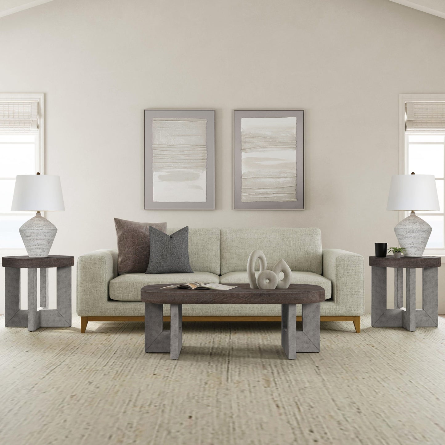 Zole II Framed Canvas - Gray