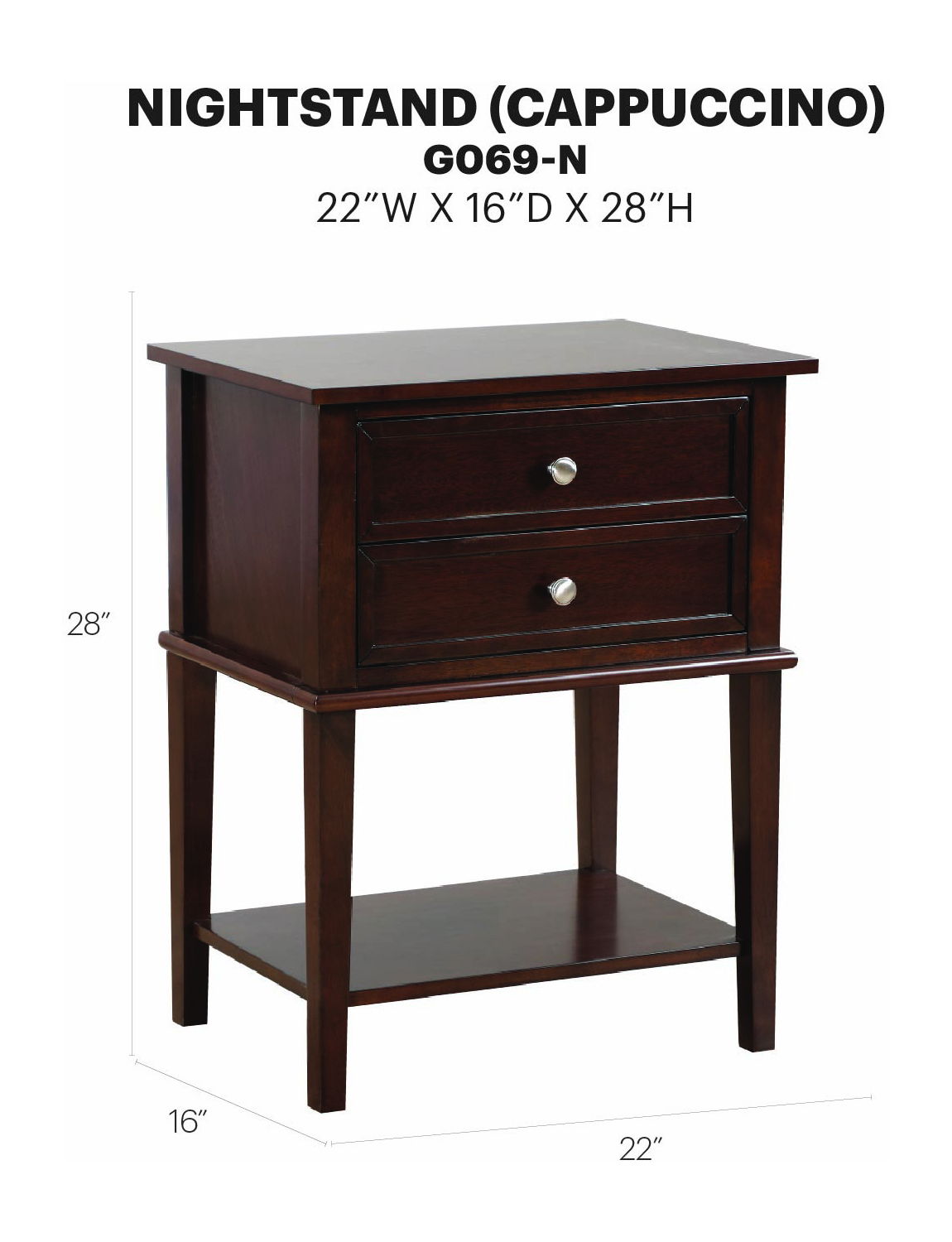 Glory Furniture - Newton - Nightstand