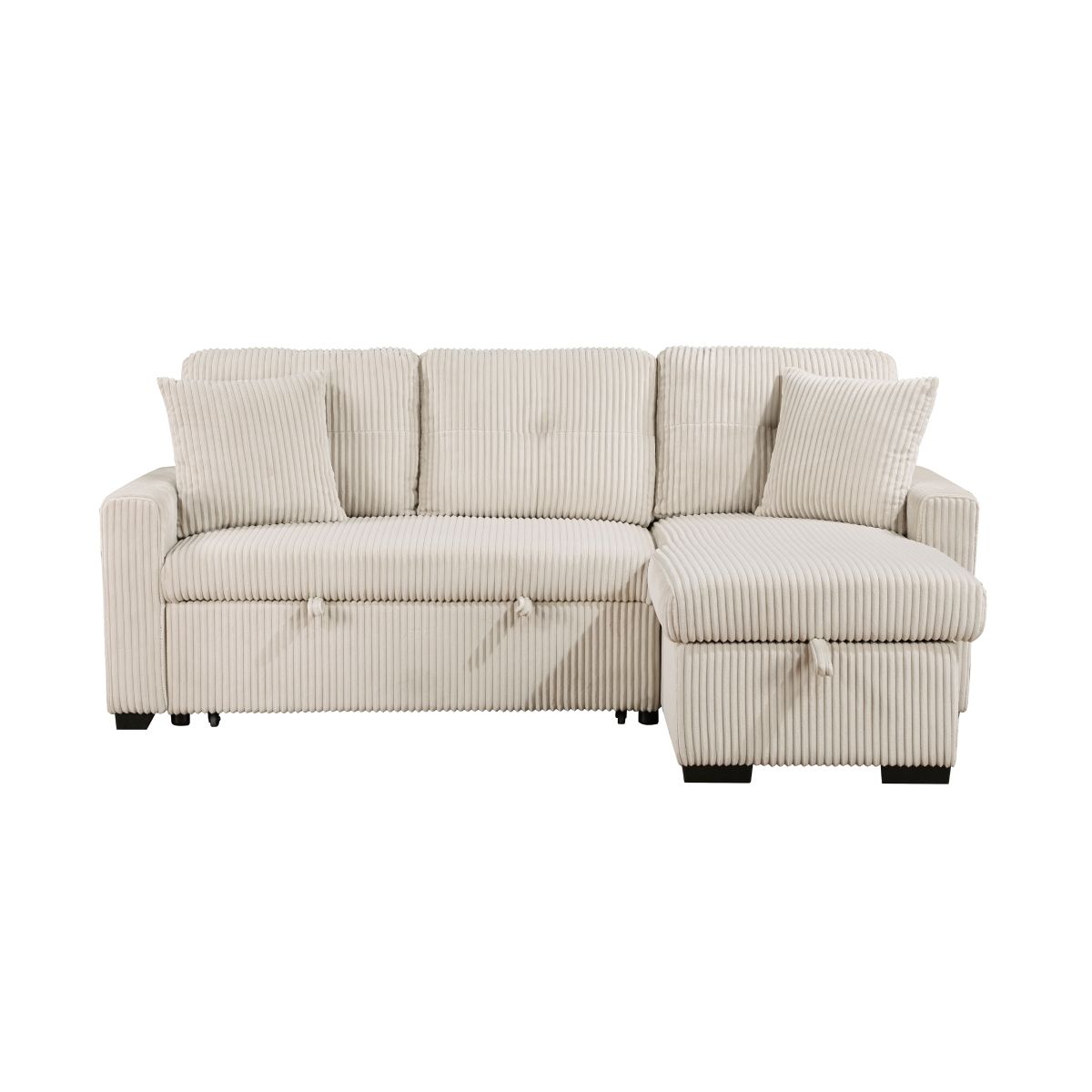 Rhett 3-Piece Reversible Sectional with Pull-out Bed and Hidden Storage