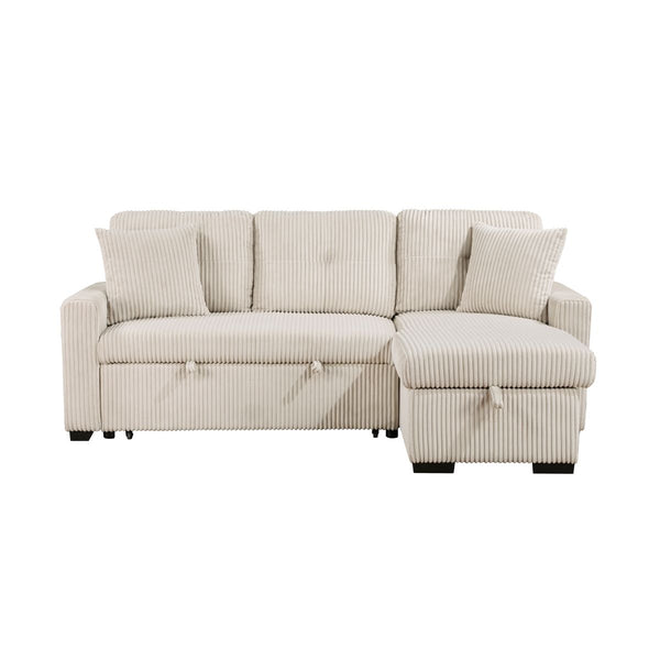 Rhett 3-Piece Reversible Sectional with Pull-out Bed and Hidden Storage