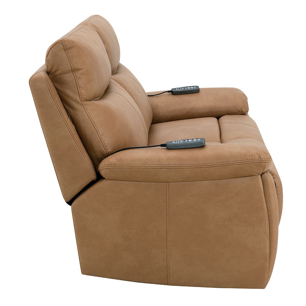 Chavis - Power Motion Loveseat With USB & Power Headrest - Brown