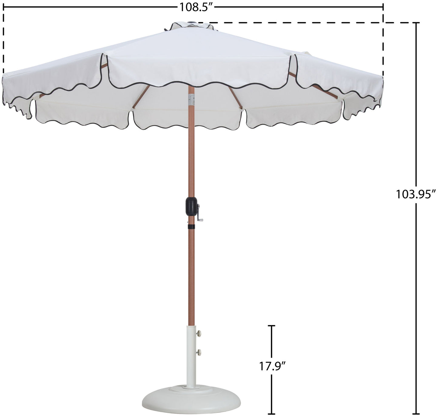 Amalfi - Patio Umbrella - White Base / Light Brown Pole