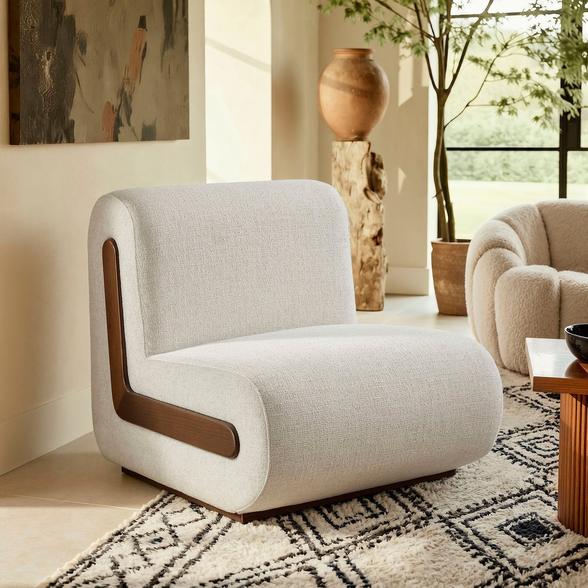 Denby Linen Blend Accent Chair - Ivory