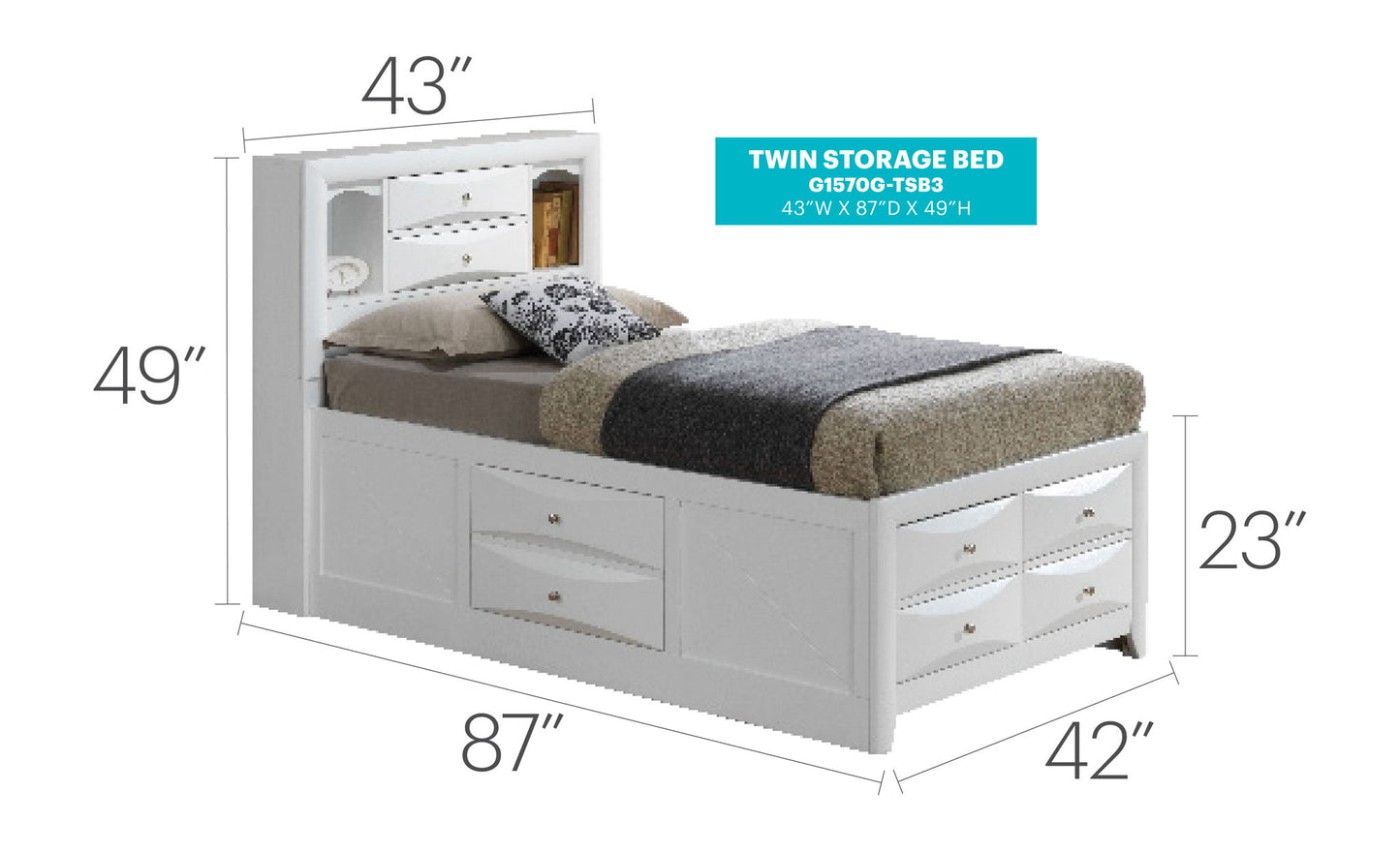 Glory Furniture - Marilla - Storage Bed