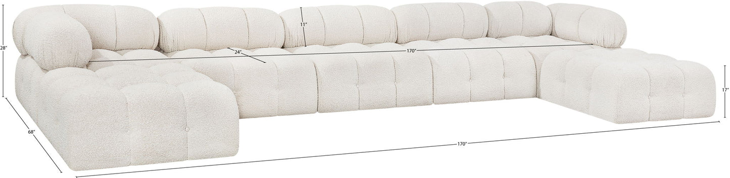 Ames - 7 Piece Fabric Modular U-Shaped Sectional