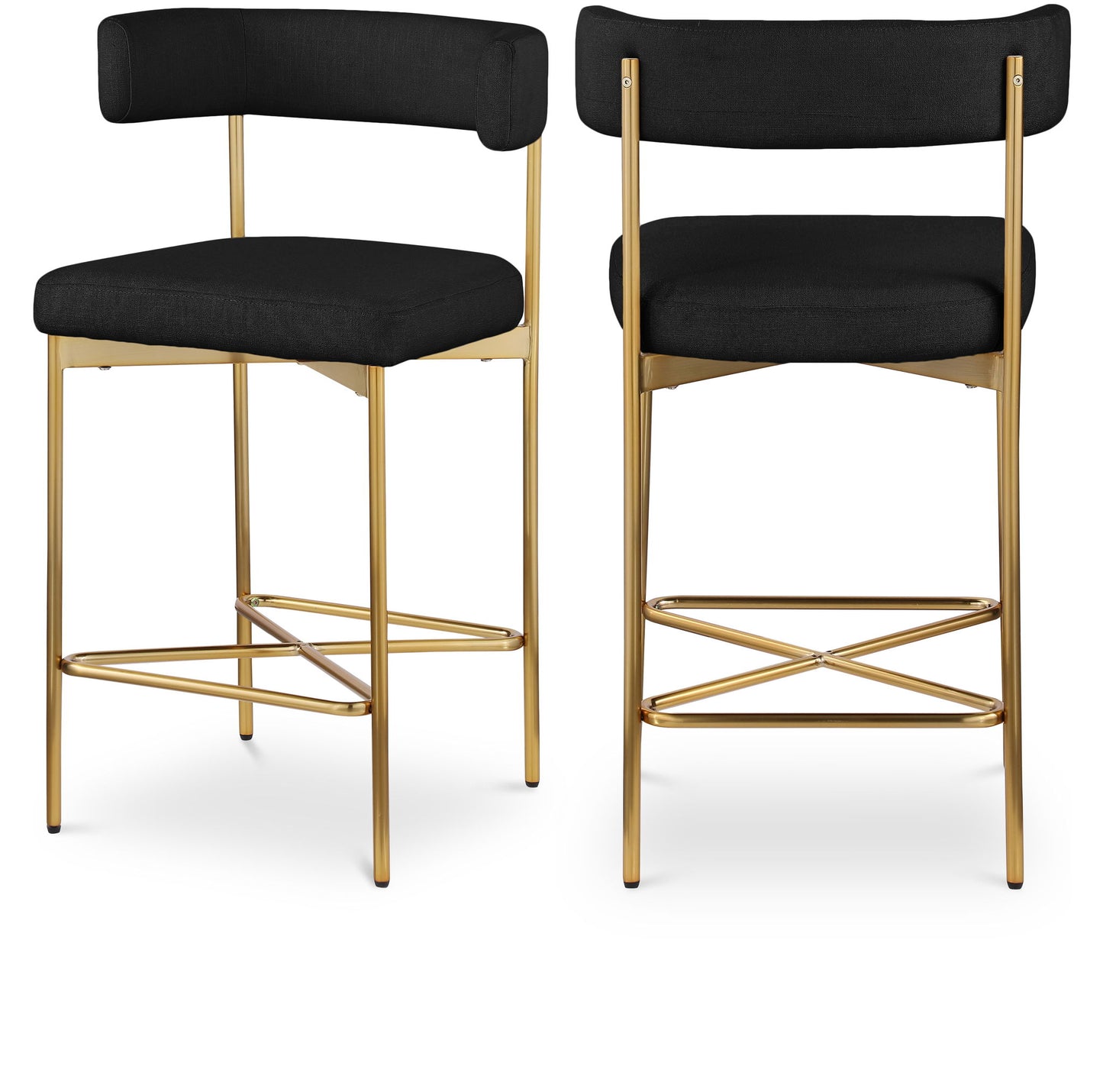 Rivage - Durable Stool With Gold Frame (Set of 2)