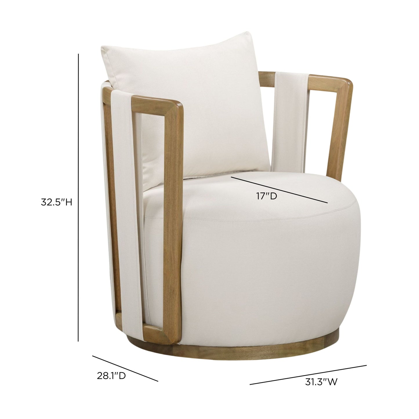 Paolo - Fabric Outdoor Accent Chair - Cream