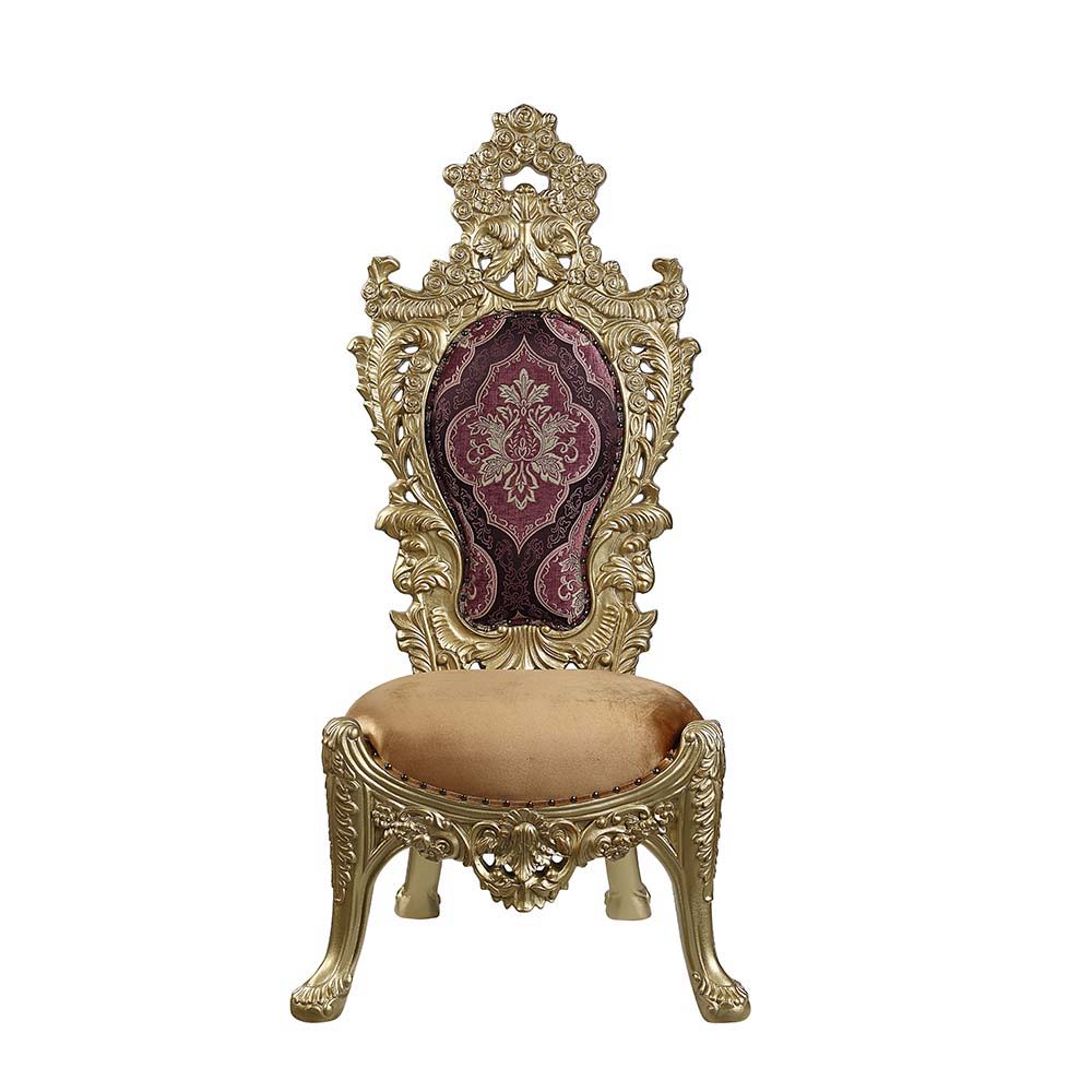 Bernadette - Side Chair (Set of 2) - Pattern Fabric & Gold