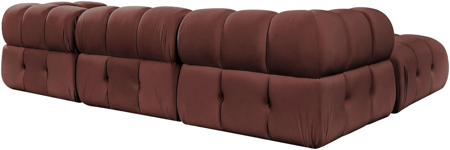 Orin - Velvet 4 Piece Modular Sectional With Chaise