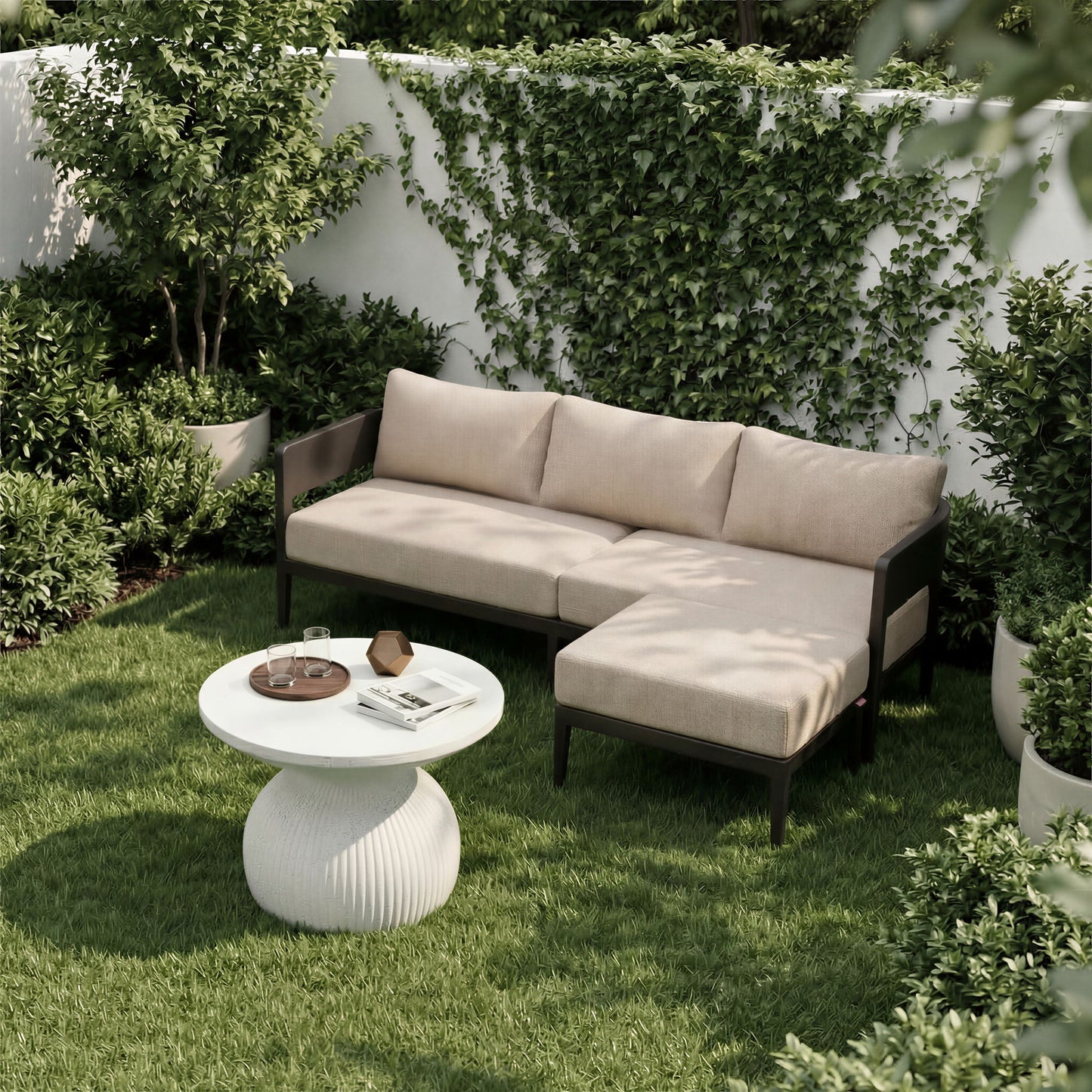 Foret - Ottoman - Beige / Black