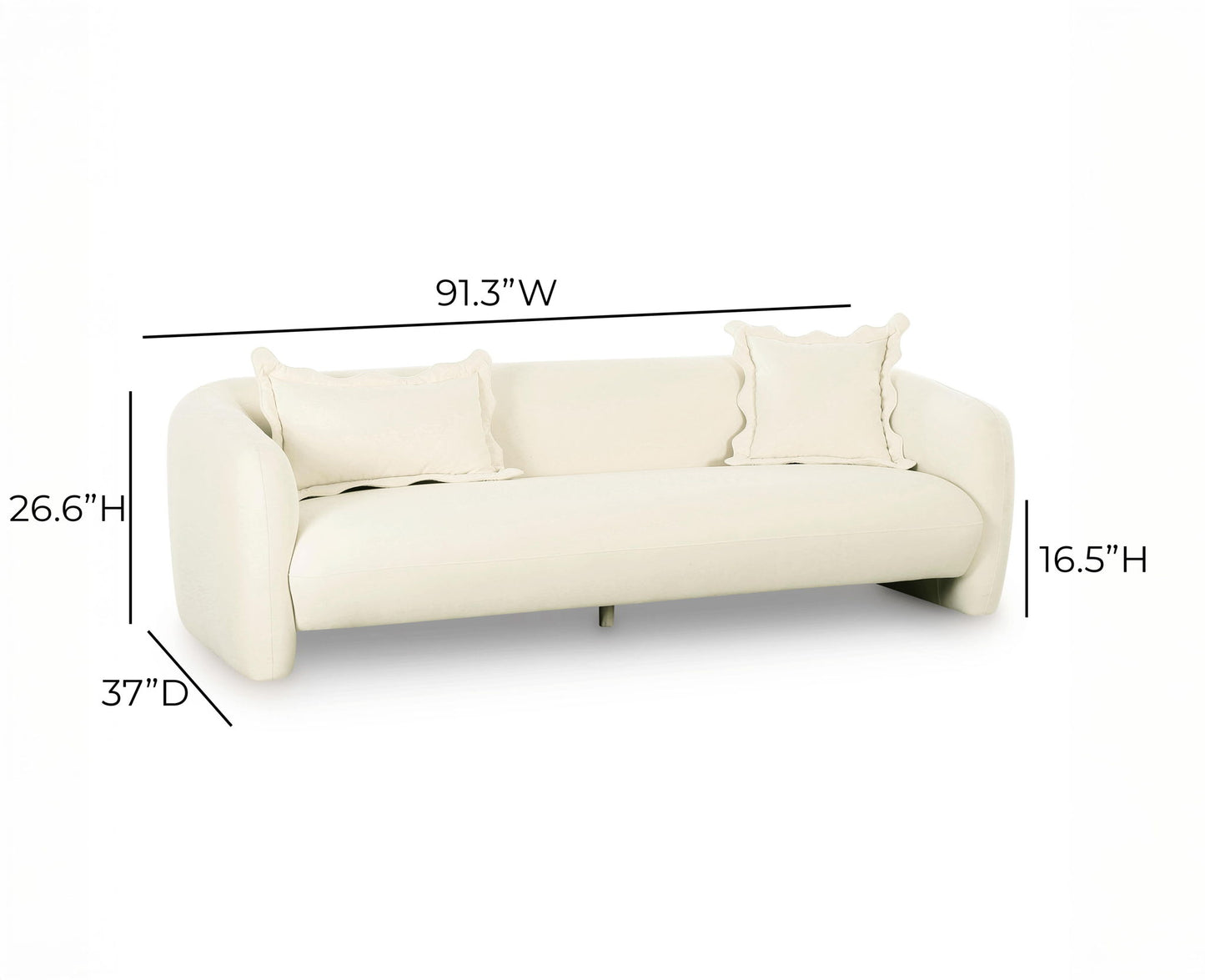 Lou - Performance Velvet Sofa - Cream