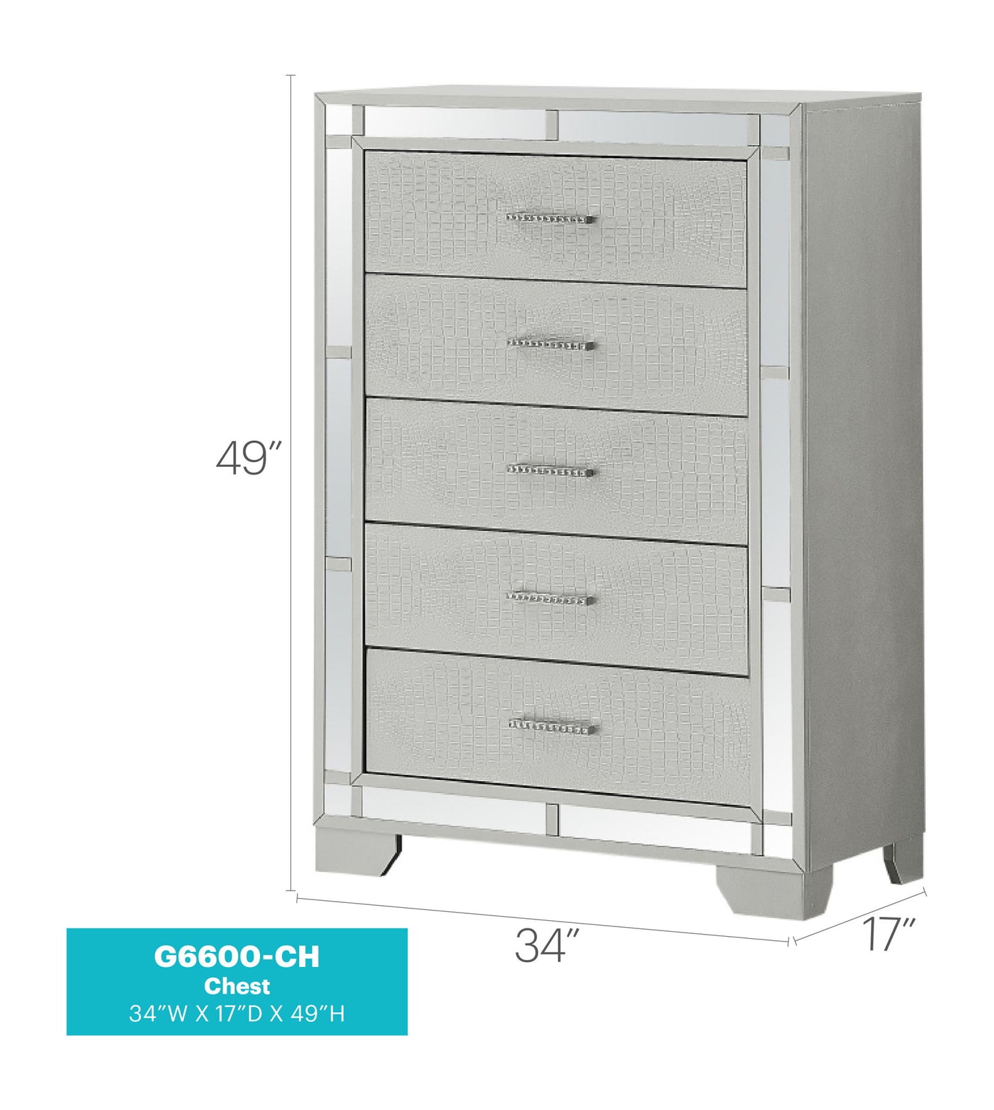 Madison - Chest - Silver Champagne