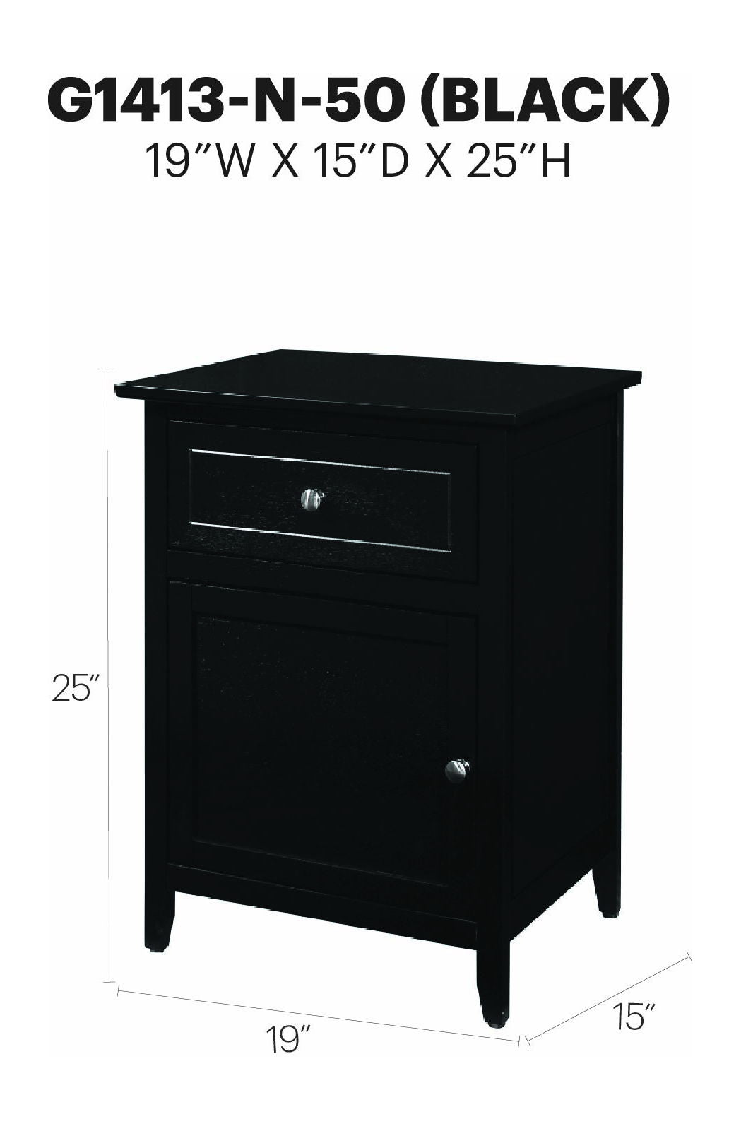 Glory Furniture - Izzy - Drawer And Door Nightstand
