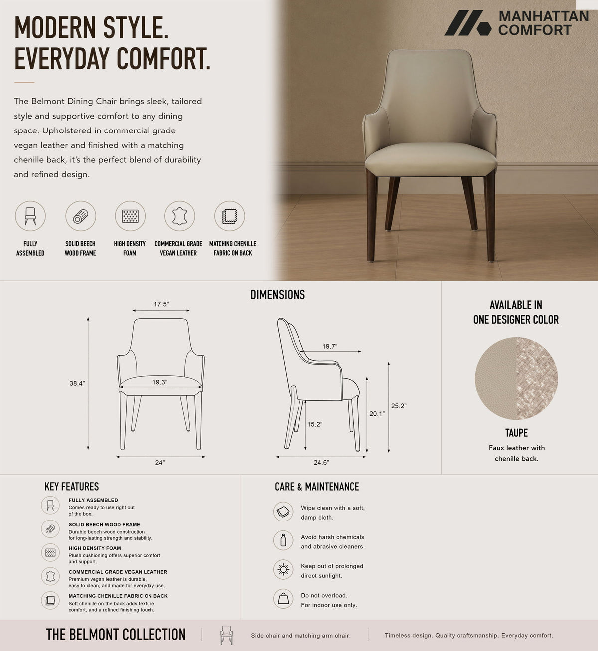 Belmont - Armchair - Taupe