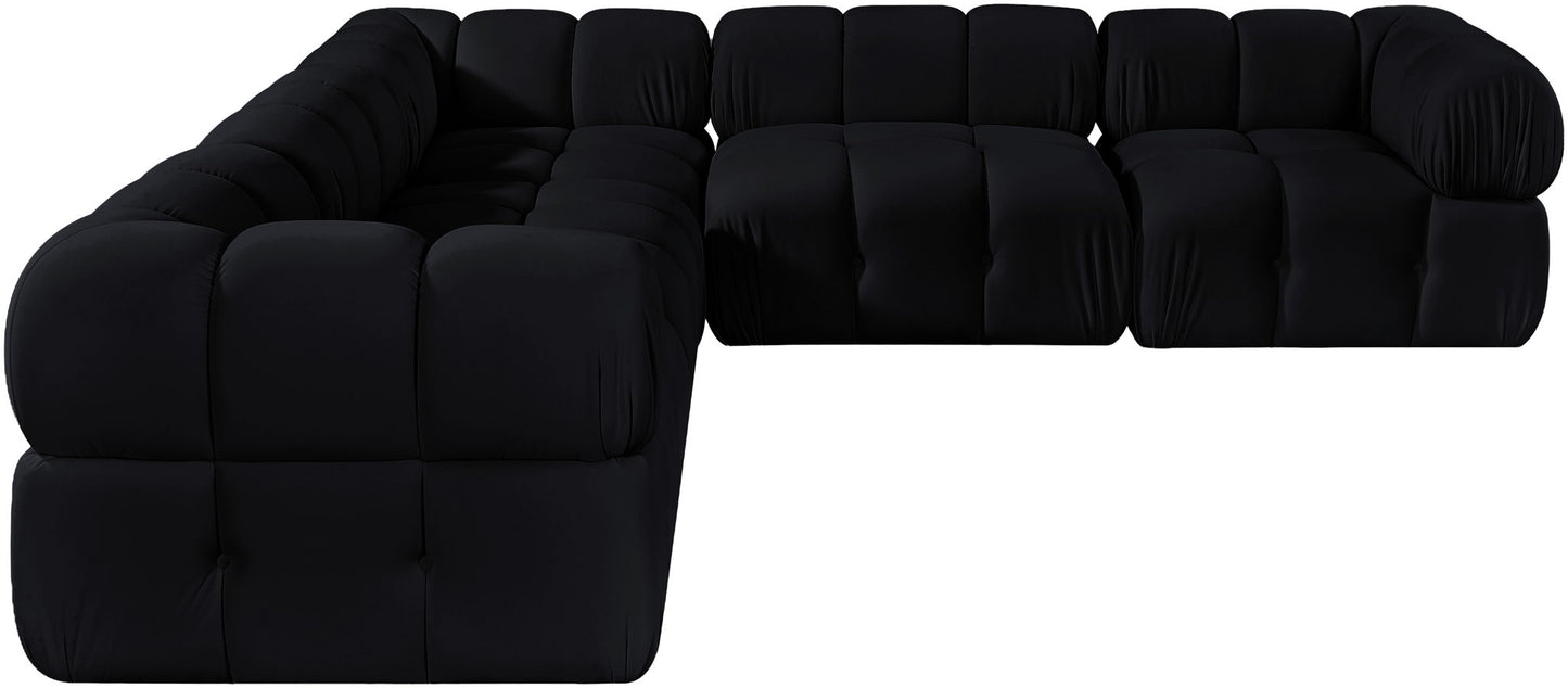 Orin - Velvet 5 Piece Modular Corner Sectional