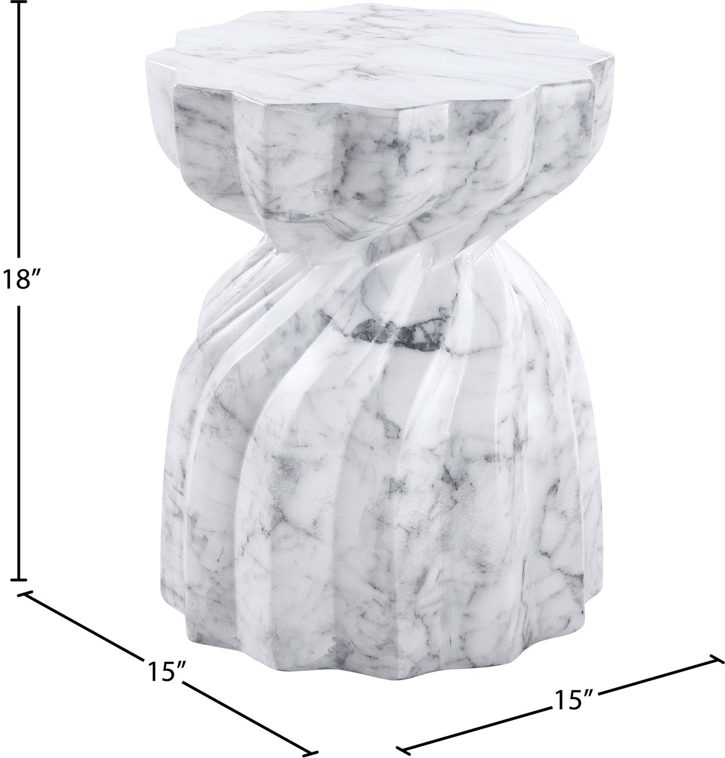 Caserta - Marble Finish Concrete End Table