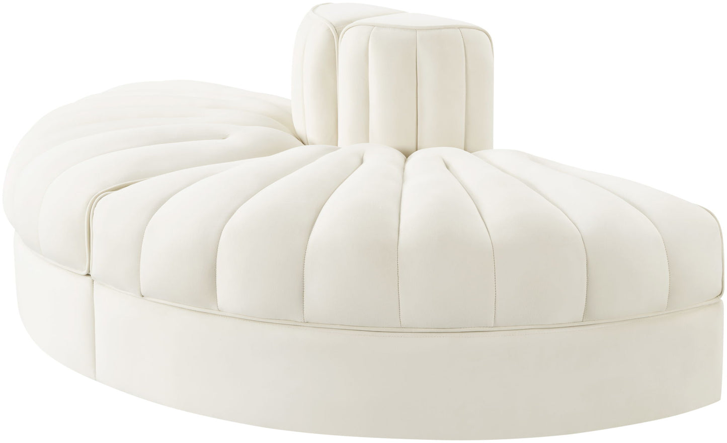 Rummi - Velvet Performance Fabric Upholstered 2 Piece  Rounded Modular Loveseat