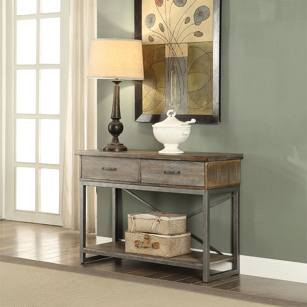 Lazarus - Server - Weathered Oak & Antique Silver