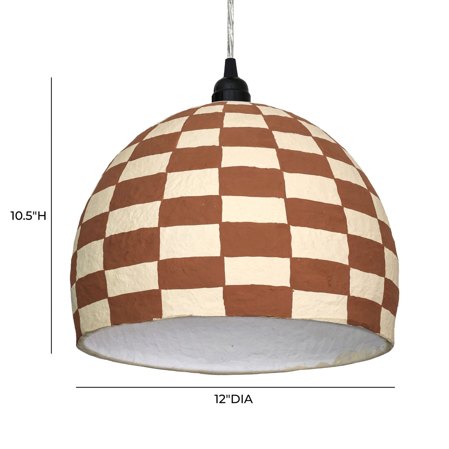 Taurus - Cotton Mache Pendant Lamp - White / Terracotta