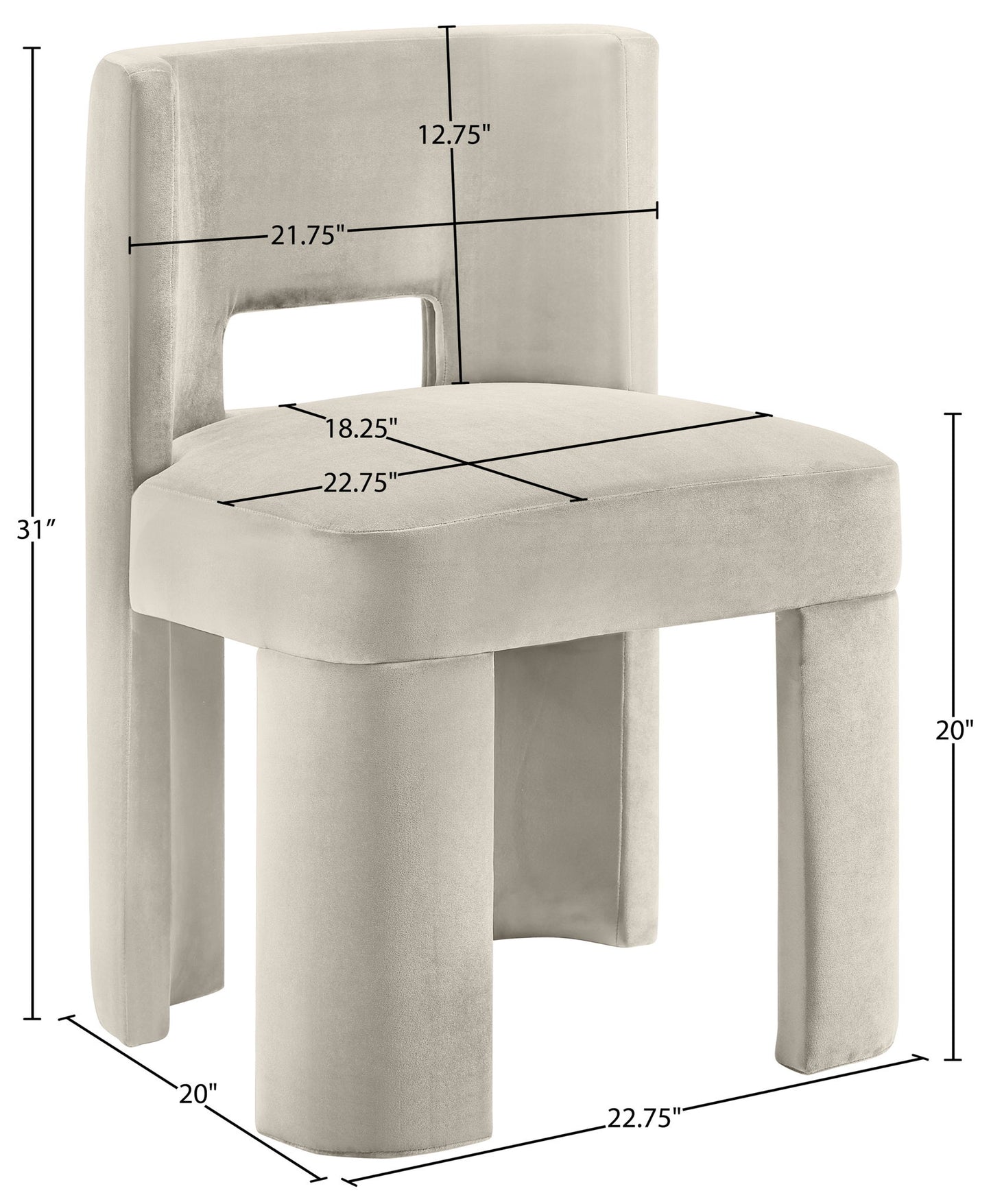 Zuno - Velvet Performance Fabric Upholstered Dining Chair (Set of 2)