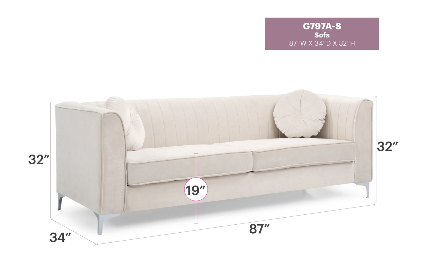 Glory Furniture - Delray - Sofa