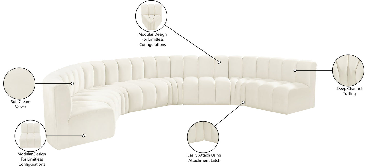 Arc - Velvet Modular U-Shaped Sectional