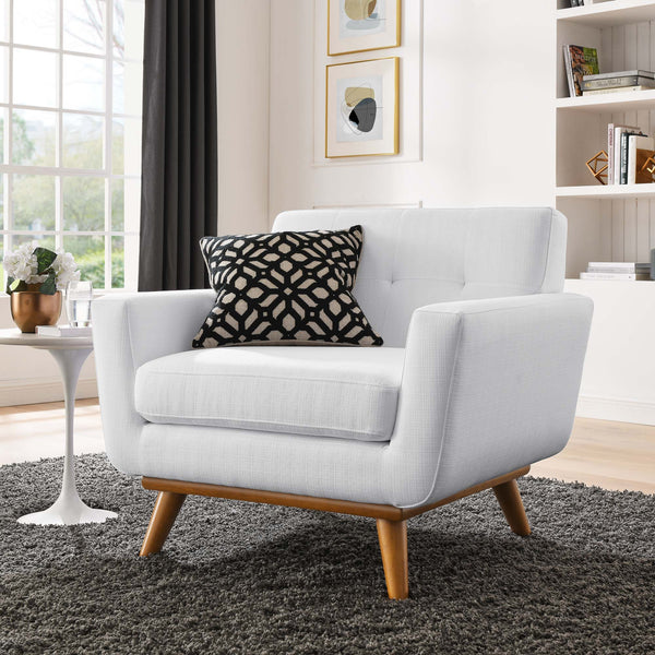 Engage Upholstered Fabric Armchair - White
