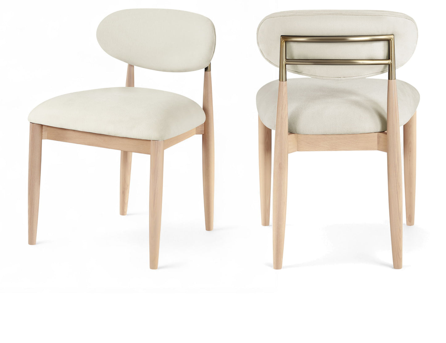Riccio - Fabric Dining Side Chair (Set of 2) - Natural Frame