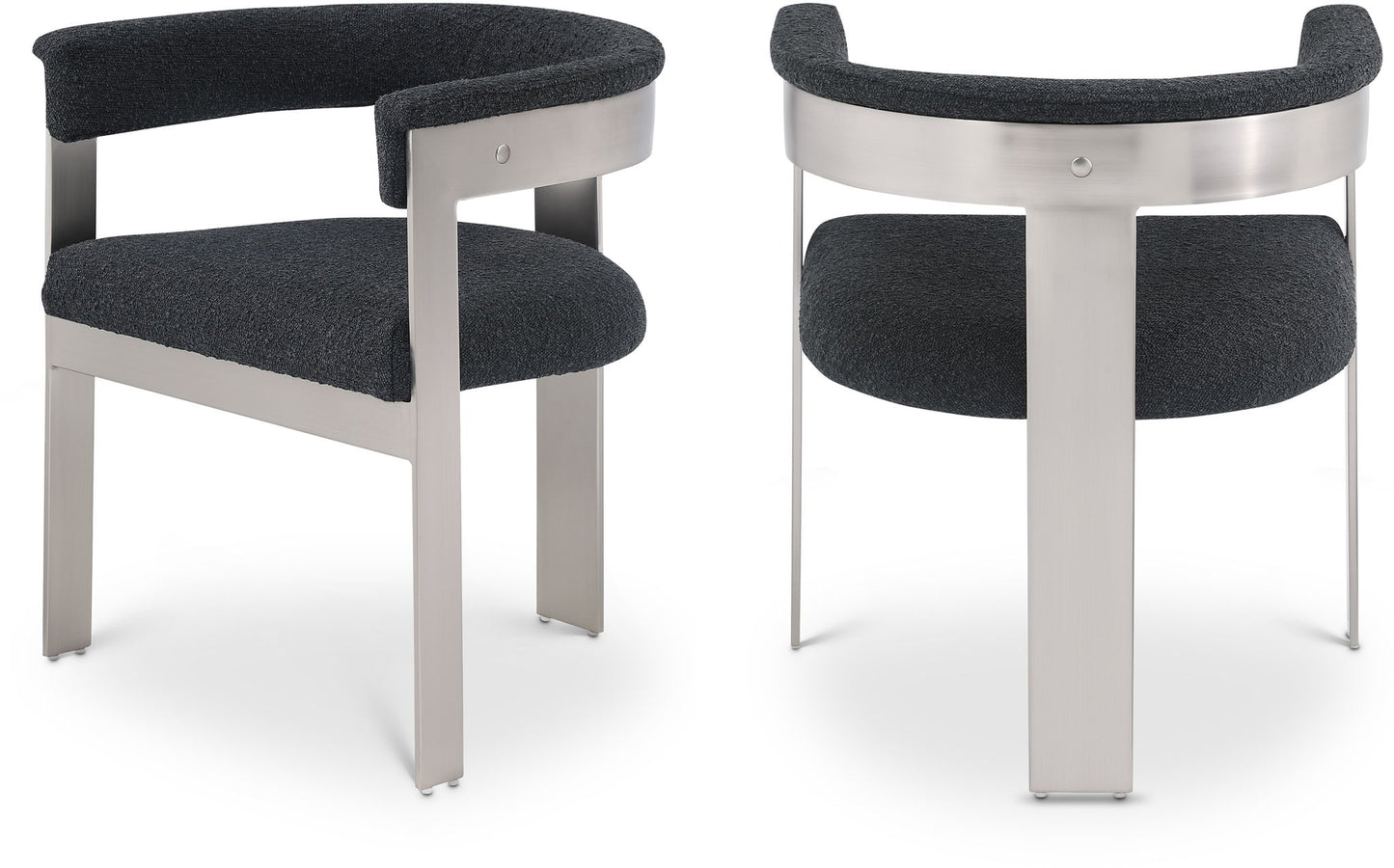 Romeo - Boucle Dining Chair With Silver Base (Set of 2)