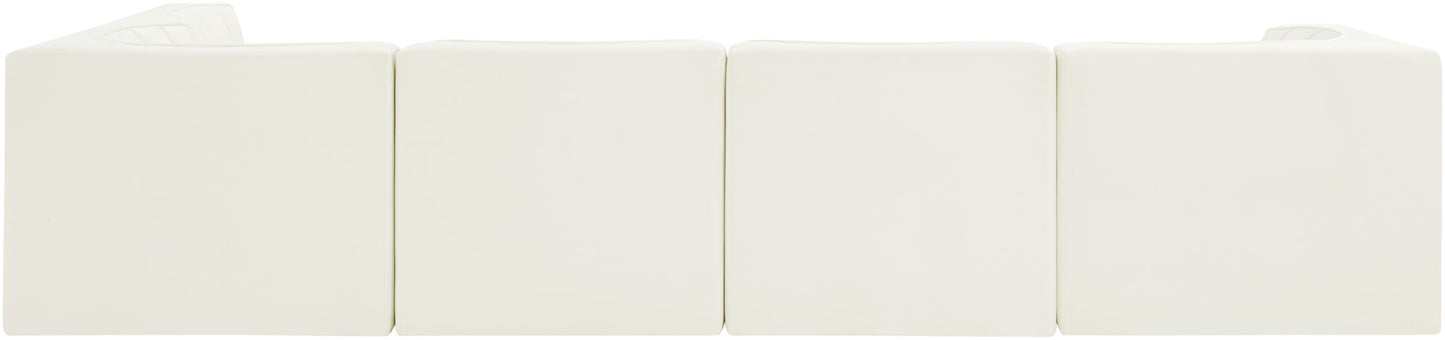 Rummi - Velvet Performance Fabric Upholstered 5 Piece Modular Sectional, L-Shaped (Right)