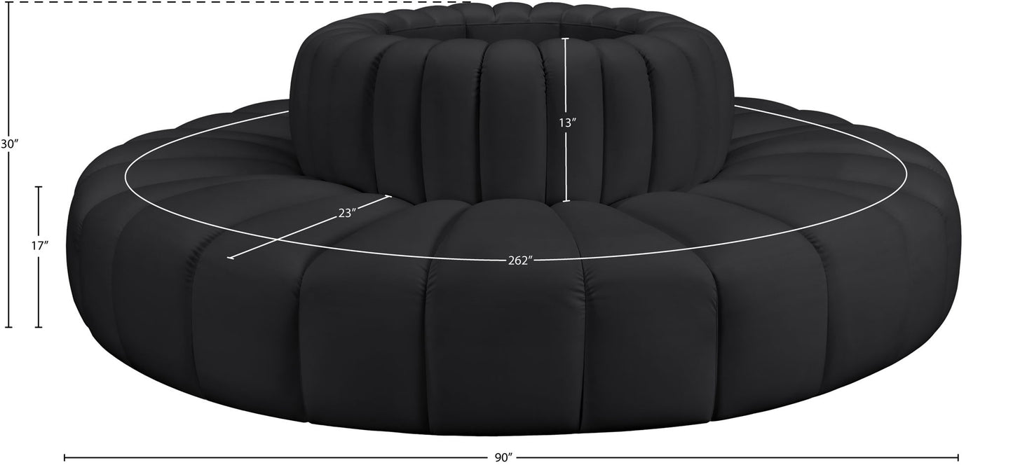 Arc - Faux Leather 8 Piece Round Modular Sofa