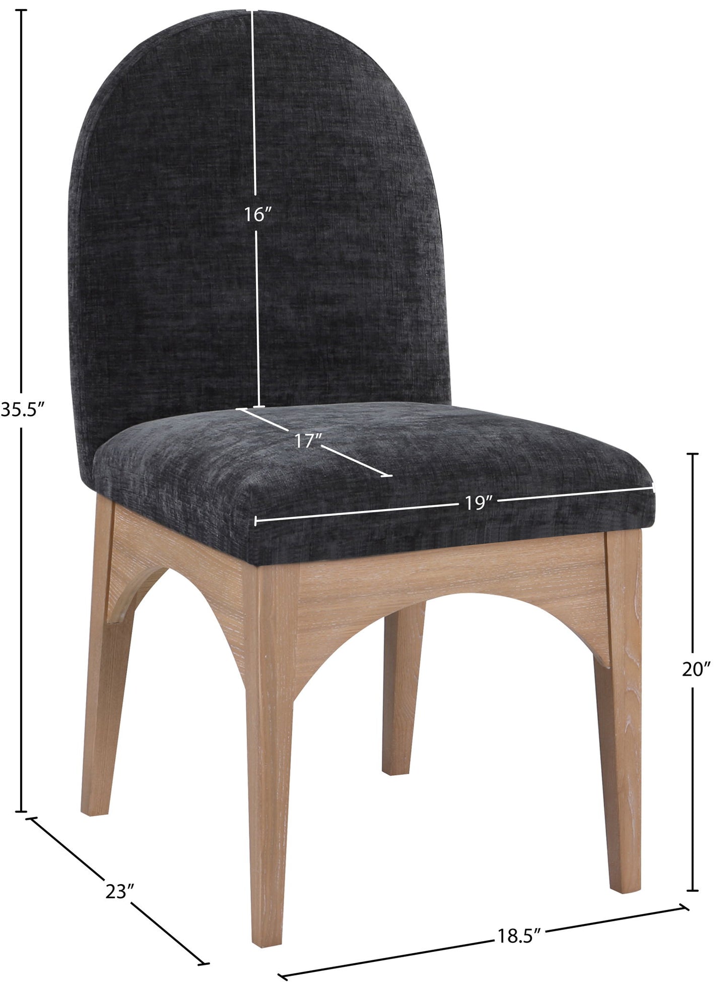 Waldorf - Chenille Dining Side Chair With Natural Legs