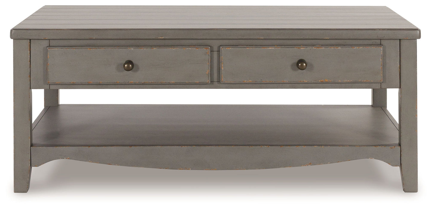 Charina - Rectangular Cocktail Table - Antique Gray