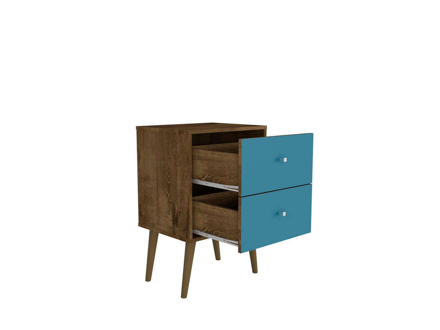 Manhattan Liberty - Nightstand Wtth Rustic Brown Frame