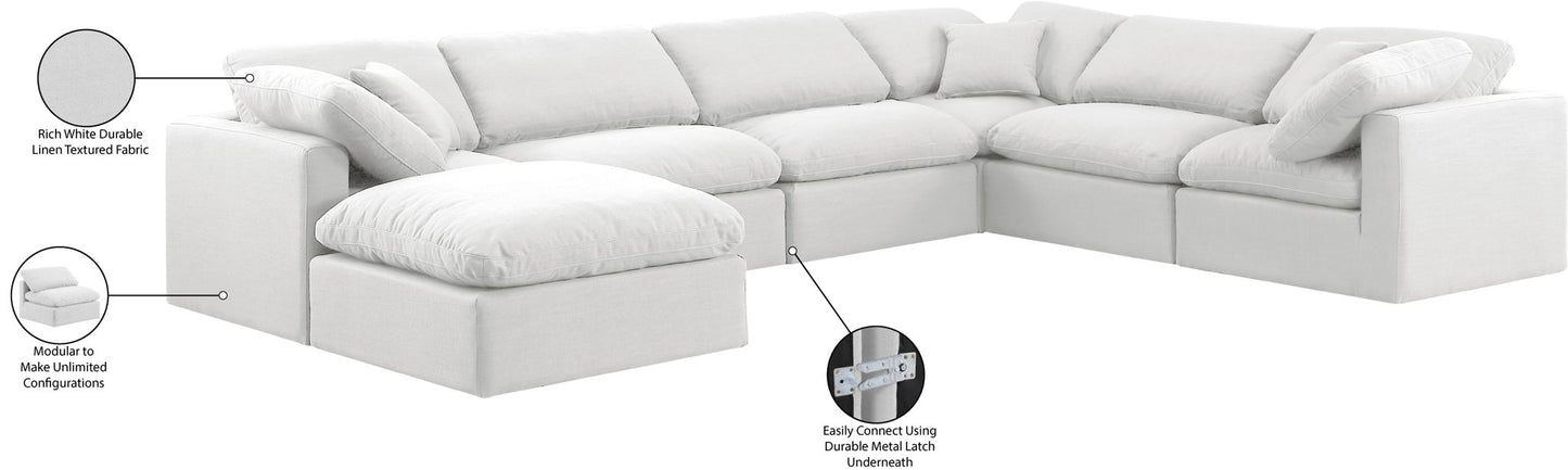 Indulge - Linen 7 Piece Modular Sectional - White