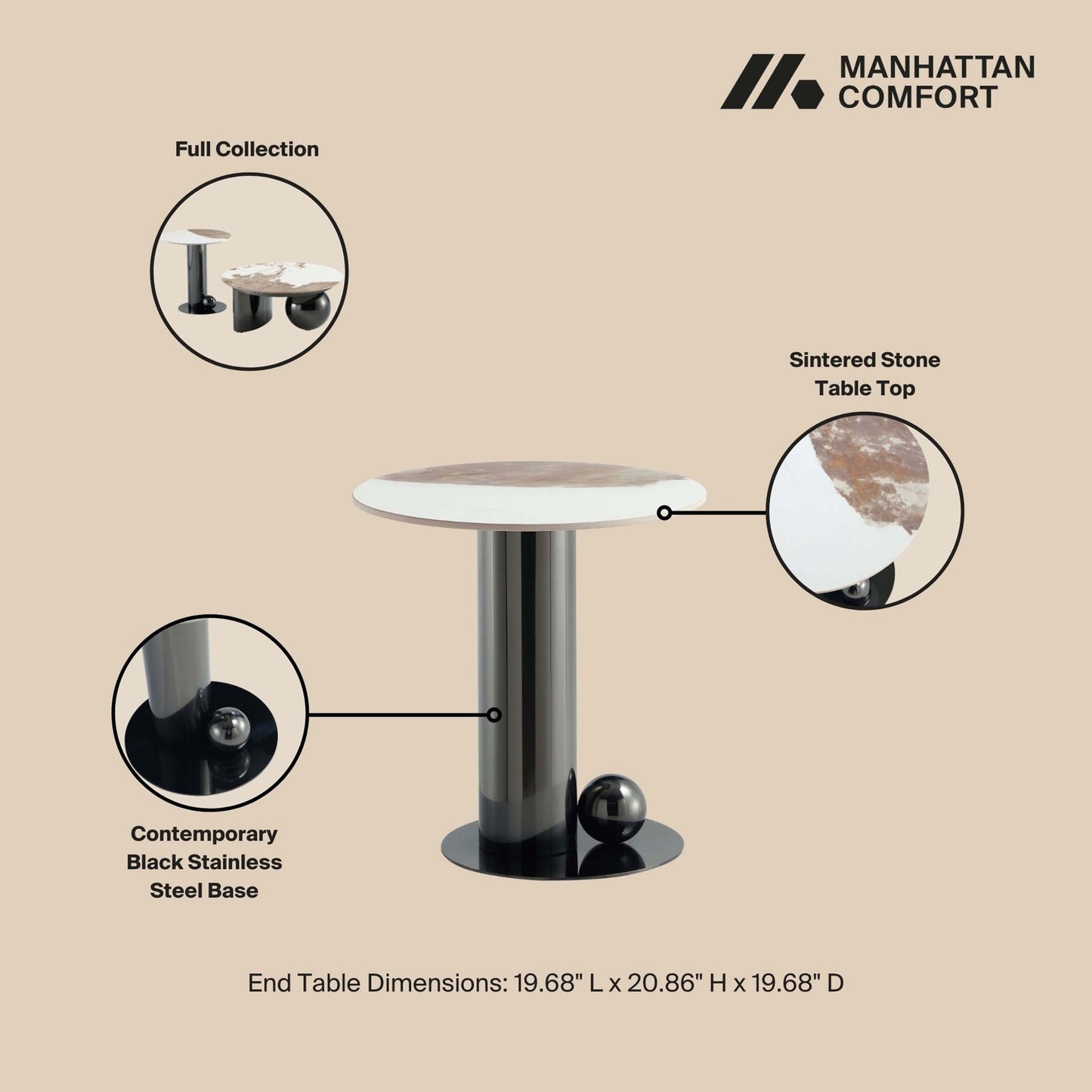 Laurel - End Table - Black