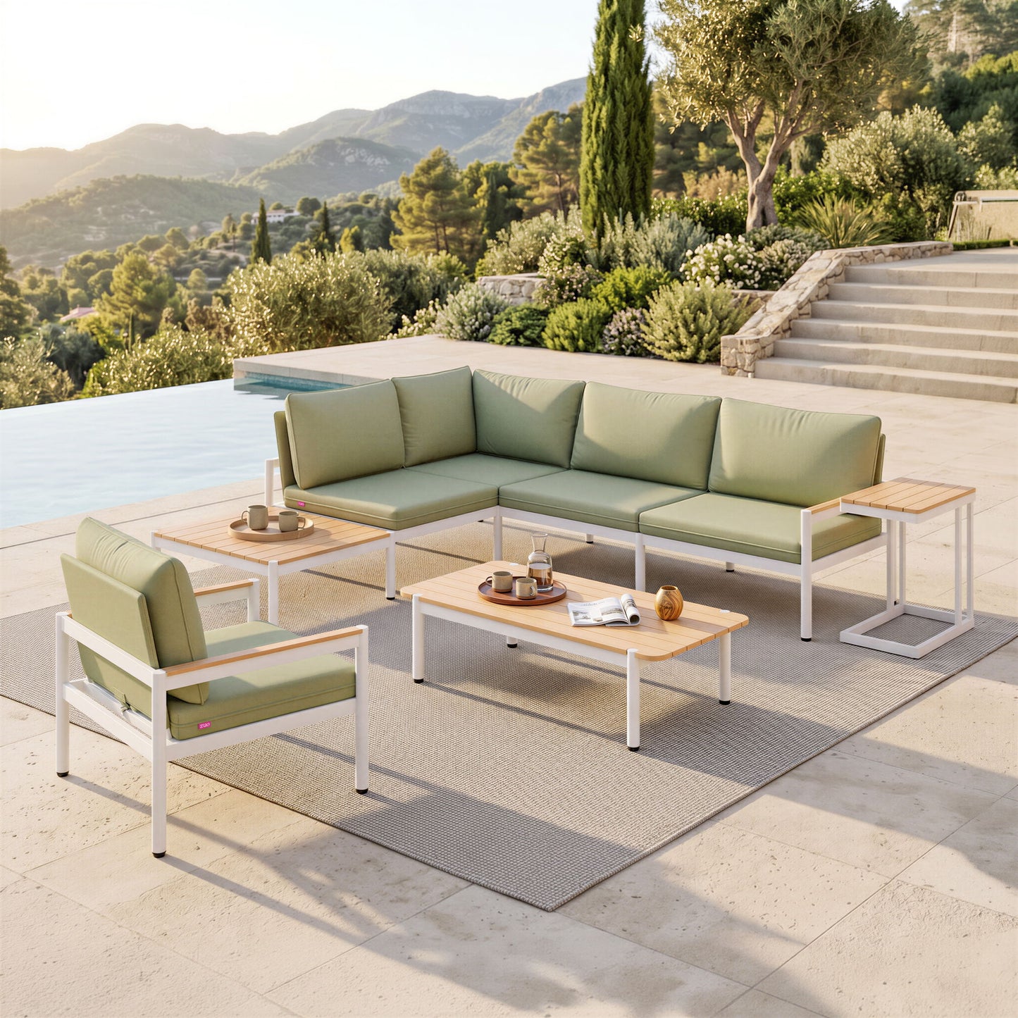 Lychee - Armchair - Green / White