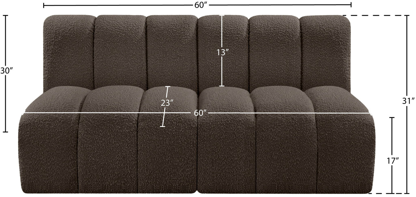 Arc - Boucle Fabric 2 Seats Modular Sofa