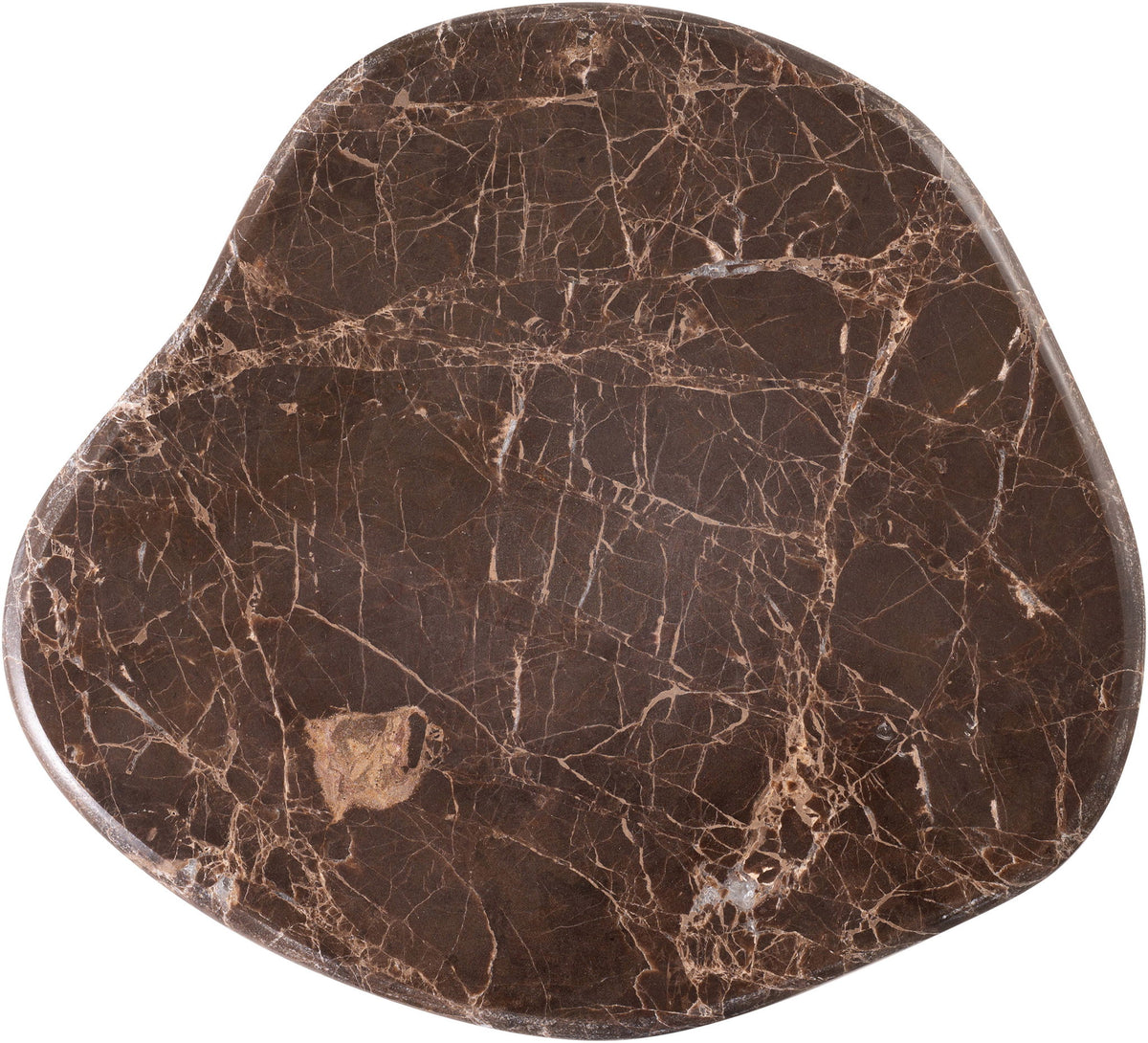 Vireo - Genuine Marble Top And Aluminum Base Drink Table - Brown / Bronze